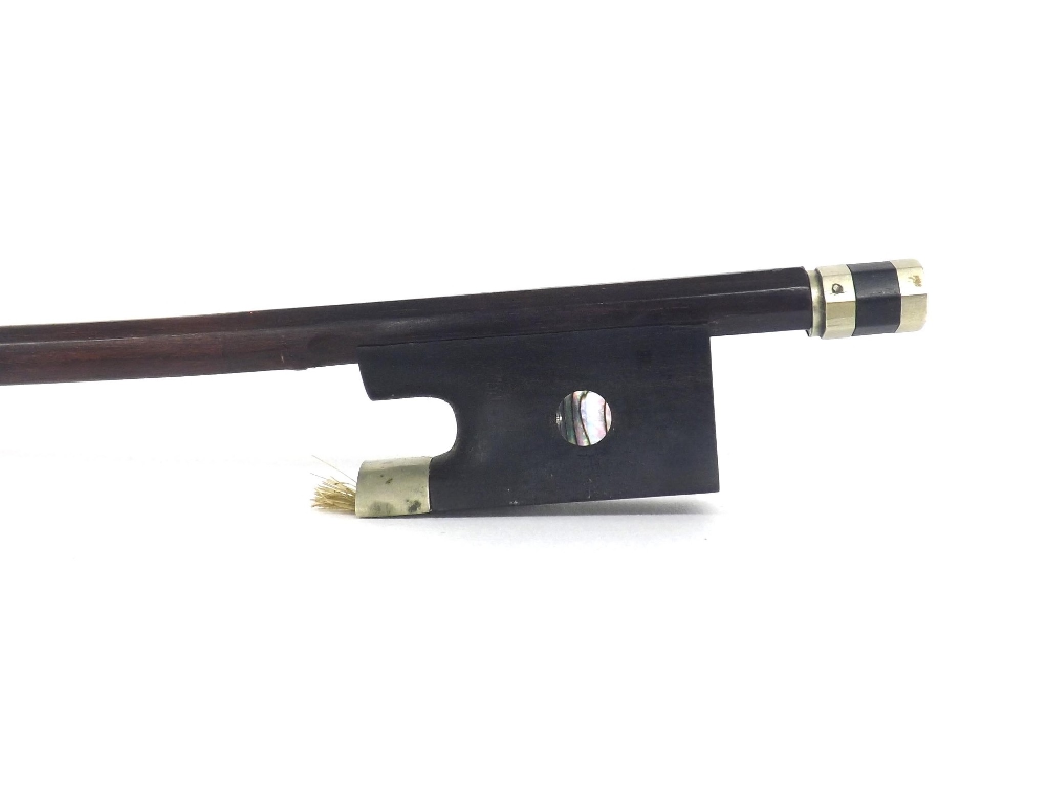 Appraisal: French nickel mounted violin bow of the Maire Workshop the