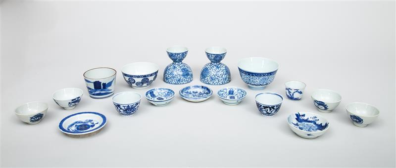 Appraisal: Group of Eleven Modern Chinese Blue and White Bowls Four