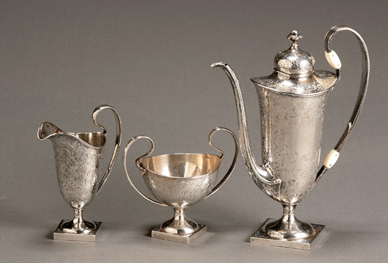 Appraisal: Towle Silversmiths Sterling Three-Piece Tea Service Newburyport MA Late th-Early