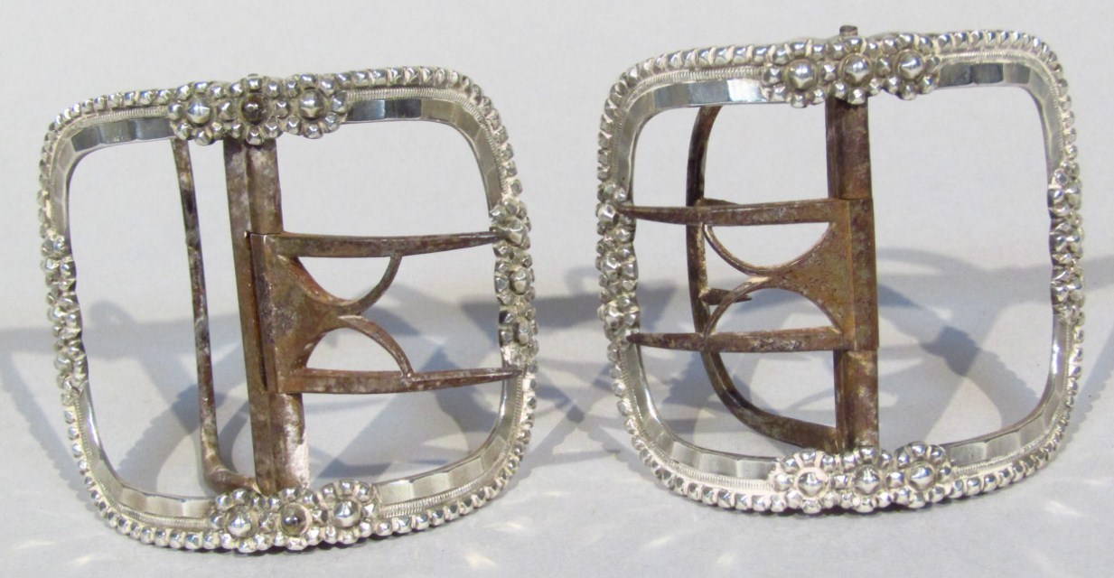 Appraisal: A pair of George III silver buckles each of heavy