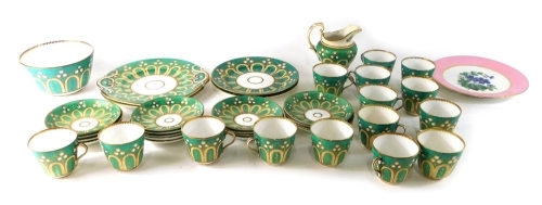 Appraisal: A thC porcelain tea service florally decorated in green with