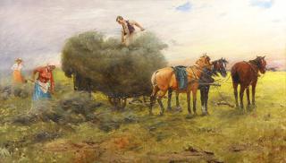 Appraisal: Painting Lazlo Pataki Lazlo Pataki Hungarian - Harvest Time oil