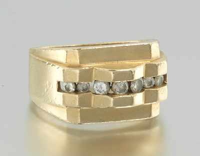 Appraisal: A Gentleman's Diamond Ring k yellow gold ring with a