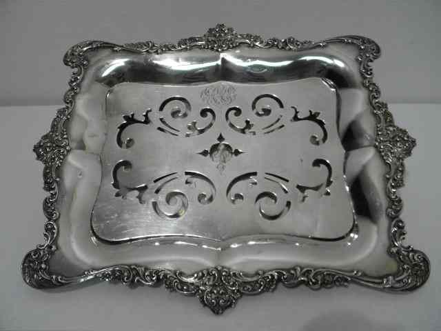 Appraisal: Black Starr Frost sterling silver serving tray with insert Ornamental