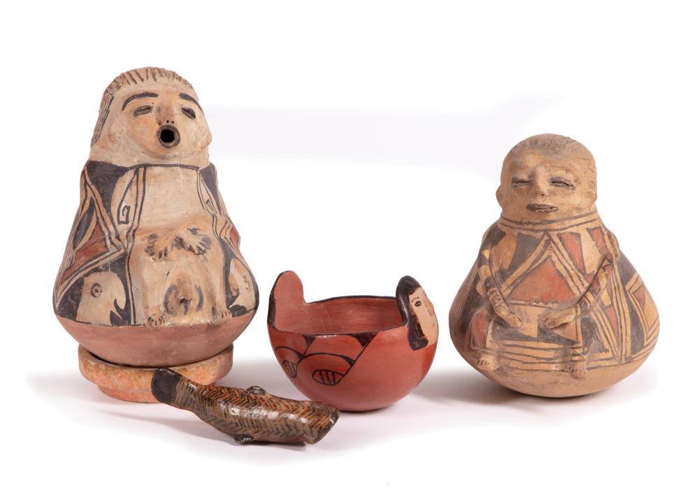 Appraisal: Four South and Central American Effigy Vessels incl Casa Grandes-style