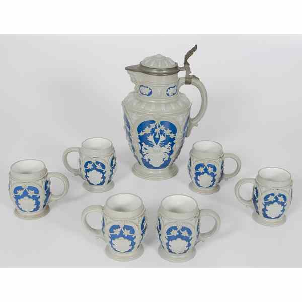 Appraisal: Villeroy and Boch Mettlach Stein and Mugs German th century