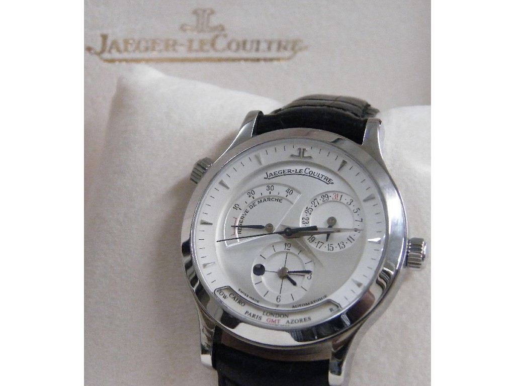 Appraisal: Jaeger le Coultre Master Geographic automatic stainless steel gentleman's wristwatch