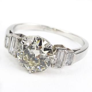 Appraisal: Art Deco Approx Carat Round Brilliant Cut Diamond and Platinum