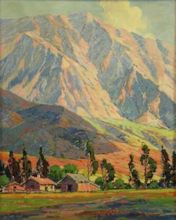 Appraisal: OLSON George W Oil on Canvas California Landscape with Mountains