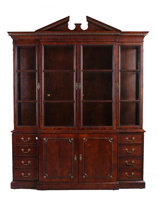 Appraisal: GEORGIAN STYLE MAHOGANY BREAKFRONT CHINA CABINET Late th century Century