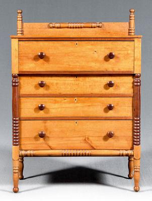 Appraisal: North Carolina birch and walnut chest yellow birch and walnut