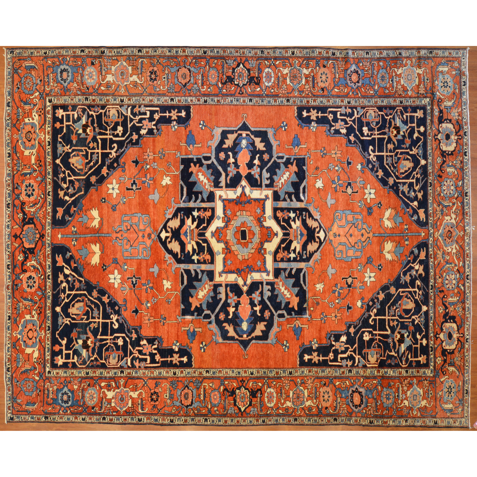 Appraisal: TURKISH SERAPI DESIGN CARPET X Fourth quarter- th century hand-knotted