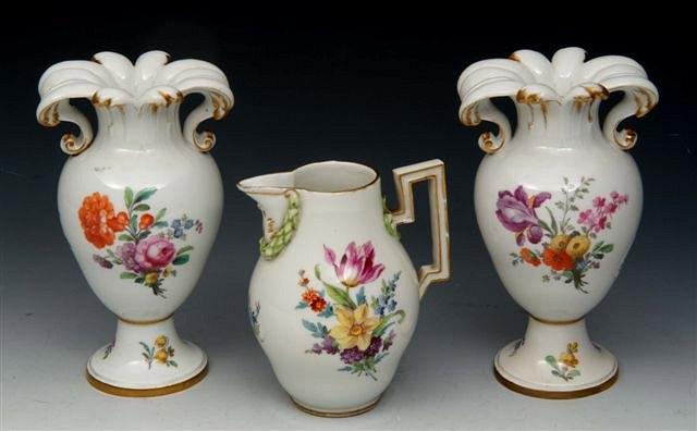 Appraisal: A PAIR OF BERLIN PORCELAIN TWO HANDLED VASES of baluster