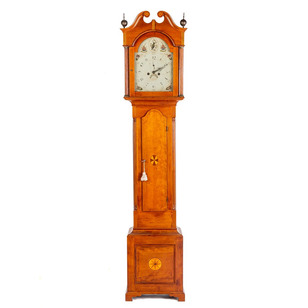 Appraisal: Federal Cherrywood Tall Case Clock New England circa eight day