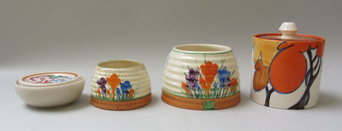 Appraisal: A Clarice Cliff 'Fantasque' preserve pot and cover decorated in