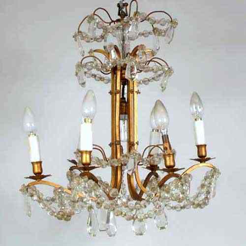 Appraisal: A French Gilt Brass and Cut Glass Chandelier circa having