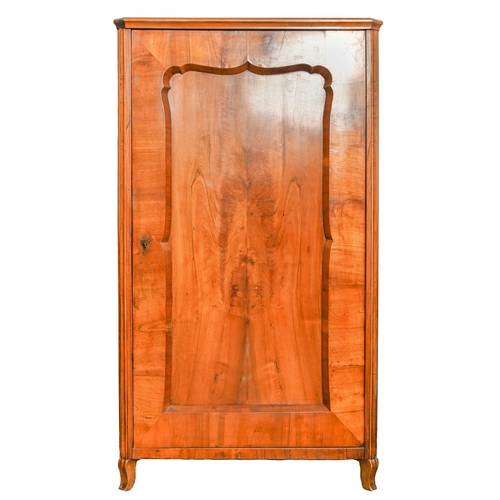 Appraisal: A French walnut cupboard th century the panelled door with