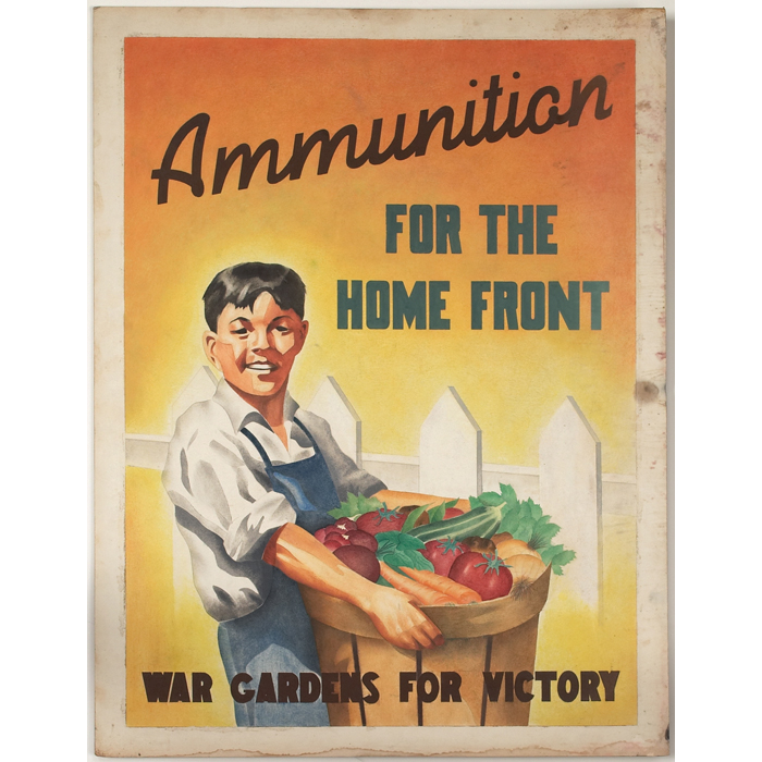 Appraisal: George Dubinetz gouache War Gardens for Victory Ammunition For the