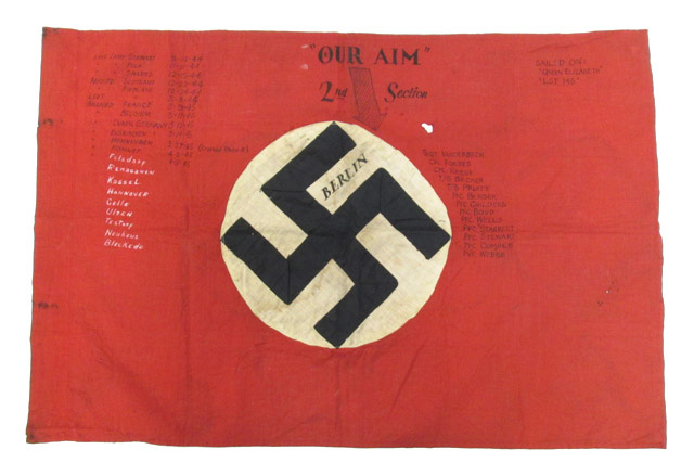 Appraisal: WORLD WAR TWO GERMAN NAZI BANNER BY red background with