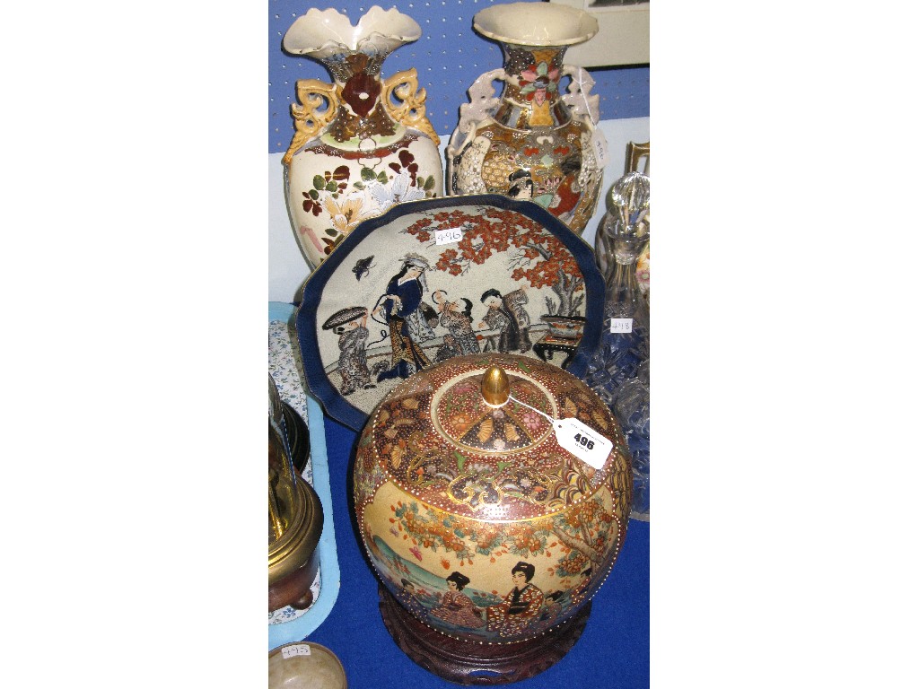 Appraisal: Lot comprising assorted oriental ceramics - pair of vases charger