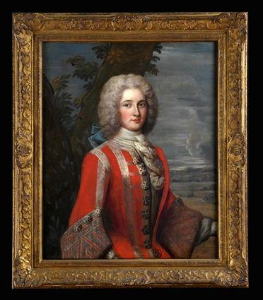 Appraisal: CONTINENTAL SCHOOL PORTRAIT OF A GENTLEMAN IN A RED COAT