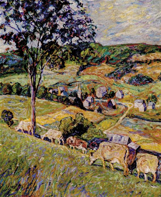 Appraisal: Ernest Lawson attributed to New York - PASTORAL LANDSCAPE oil