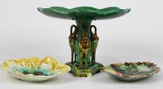 Appraisal: lot of Group of majolica table articles lot of Group