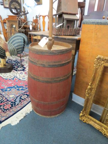 Appraisal: Antique Butter Churn red paint large model