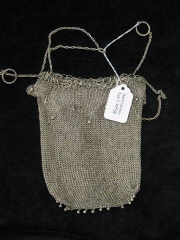 Appraisal: Vintage Mesh Evening Bag drawstring style with finger ring