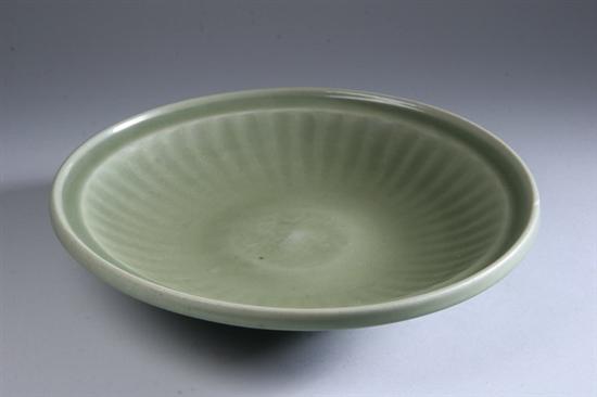 Appraisal: CHINESE CELADON PORCELAIN CHARGER Ming Dynasty Center incised with foliate