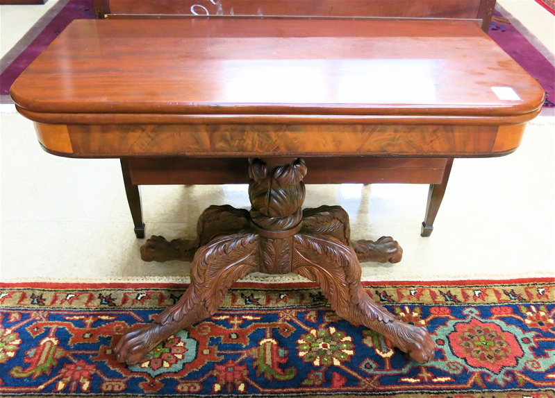 Appraisal: EMPIRE MAHOGANY GAME TABLE American second quarter of the th