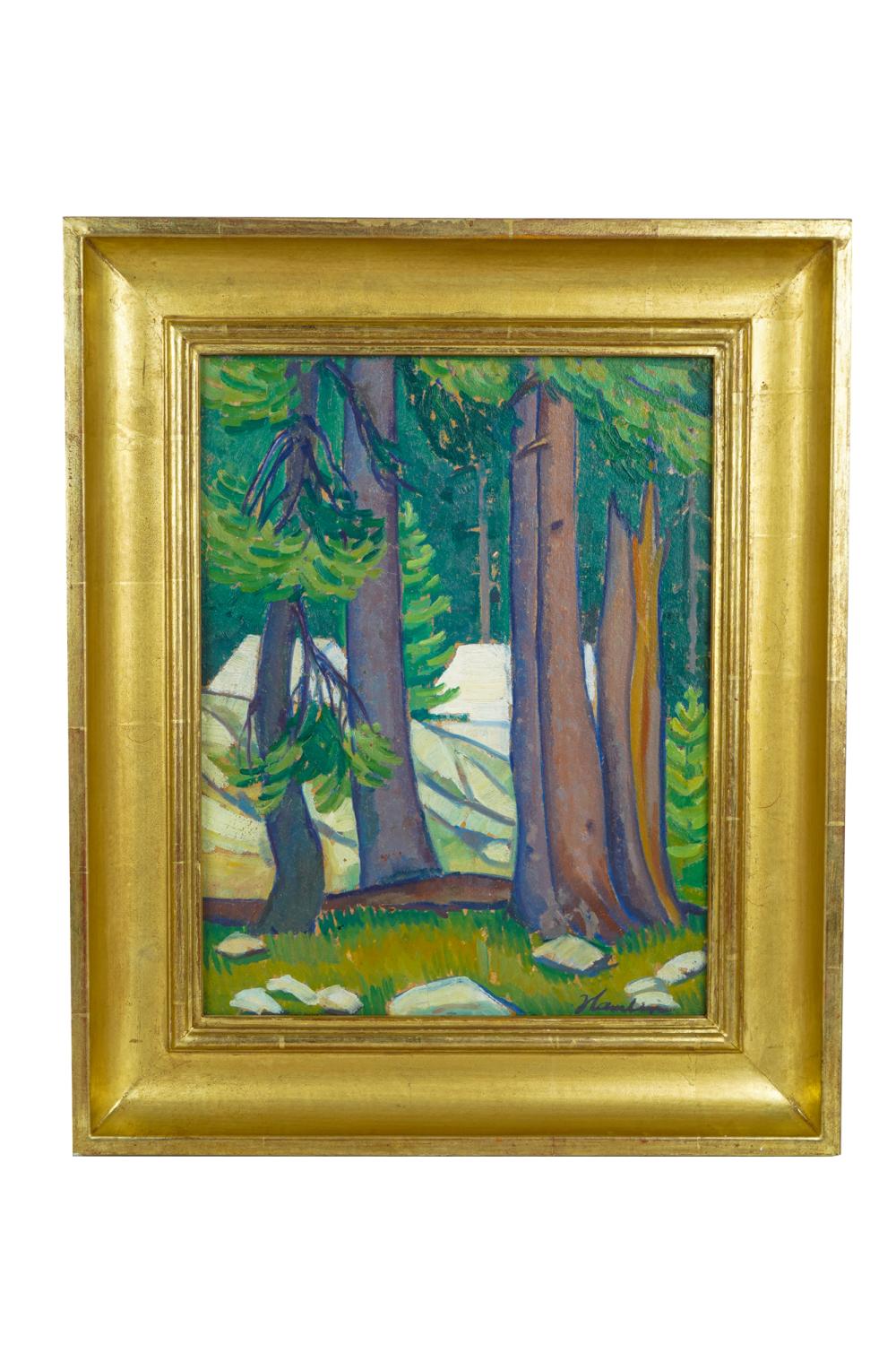 Appraisal: EDITH ANNE HAMLIN - WOODLAND CAMPS oil on board signed