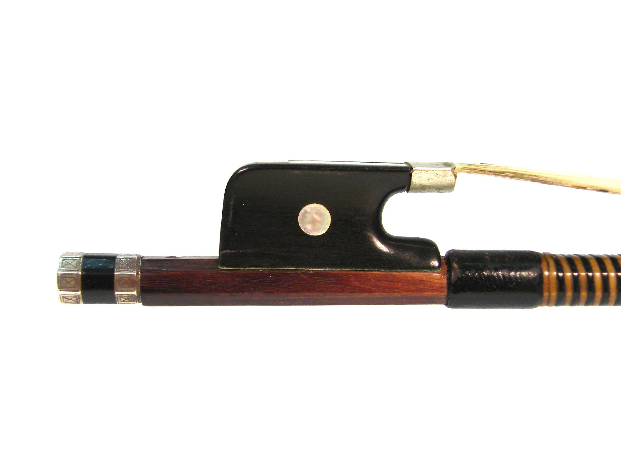 Appraisal: English nickel mounted violoncello bow possibly by William Tubbs unstamped