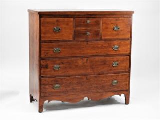 Appraisal: American Federal Pine Drawer Bonnet Chest UNITED STATES CIRCA An