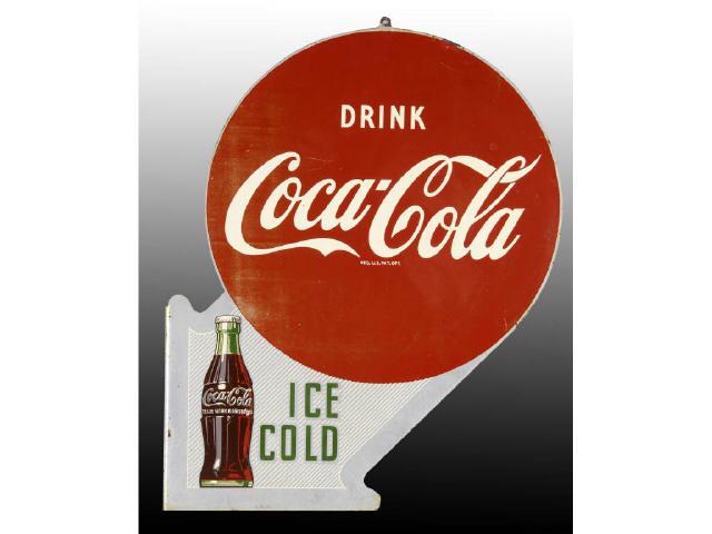 Appraisal: Coca-Cola Flange Advertising Sign Description Metal Circa s Condition NEAR