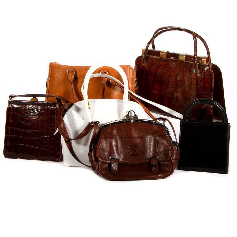 Appraisal: Six assorted leather bags including VSE Bascara and Lulu Norris