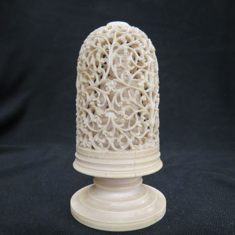 Appraisal: Chinese Carved Ivory Figurine in dome a seated buddha in