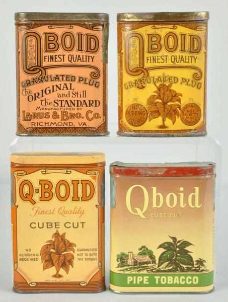 Appraisal: Lot of Qboid Vertical Pocket Tobacco Tins Description Includes four