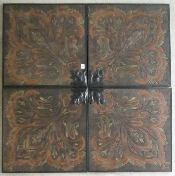 Appraisal: A SET OF FOUR DECORATIVE WALL PANELS each a square