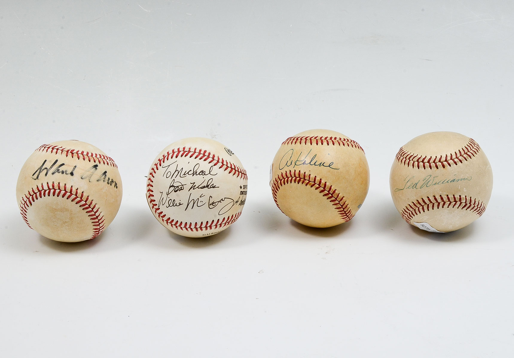 Appraisal: FOUR MLB SUPERSTAR AUTOGRAPHED BASEBALLS Willie McCovey autographed National League