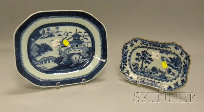 Appraisal: Chinese Export Porcelain Canton Platter and Nanking Platter respective lg