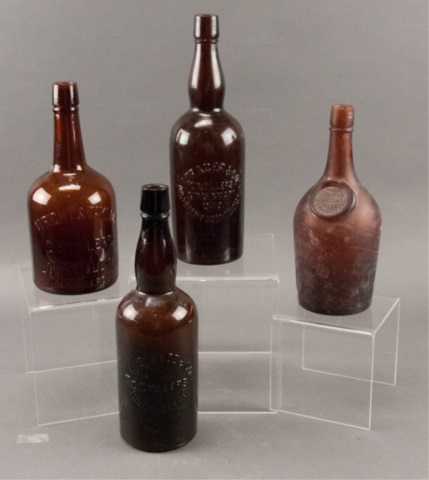 Appraisal: Assortment of Four Bottles from KY and OH Includes Paul