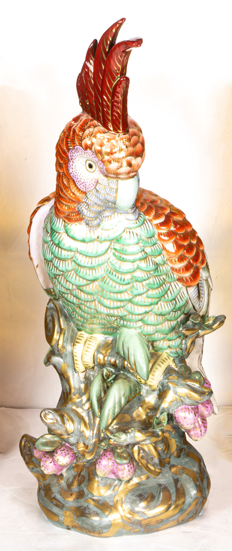 Appraisal: CHINESE PORCELAIN PARROT IN THE SATSUMA STYLE Chinese porcelain parrot