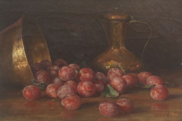 Appraisal: ADAM LEHR AMERICAN - x Still life with plums Oil