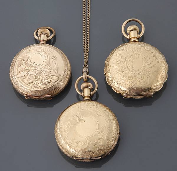 Appraisal: A collection of two gold and one gold filled hunting