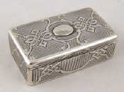 Appraisal: A th c Russian silver snuff box gilt lined turned