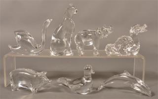 Appraisal: Seven Various Baccarat Crystal Animal Figures Tallest measures - h