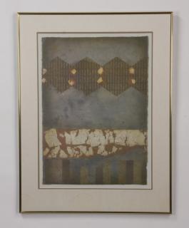 Appraisal: Limited edition abstract collage signed numbered Late th century limited