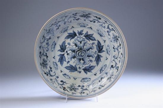 Appraisal: ANNAMESE BLUE AND WHITE PORCELAIN CHARGER th th century Floral