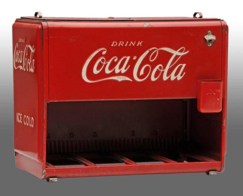 Appraisal: Coca-Cola Salesman's Sample Cooler Description s Includes closed-front panel and